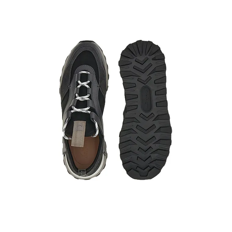 FERRAGAMO Slip Resistant, Abrasion Resistant, Breathable Low Top Sports Casual Shoes Men's Gray Black-4