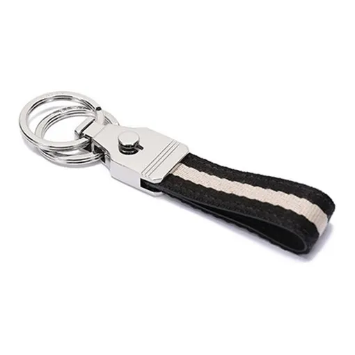BALLY Canvas Stripe Keyring-3