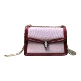 BVLGARI Serpenti Diamond Blast Calfskin Crossbody Bag Shoulder Bag Small Size Women's Rose