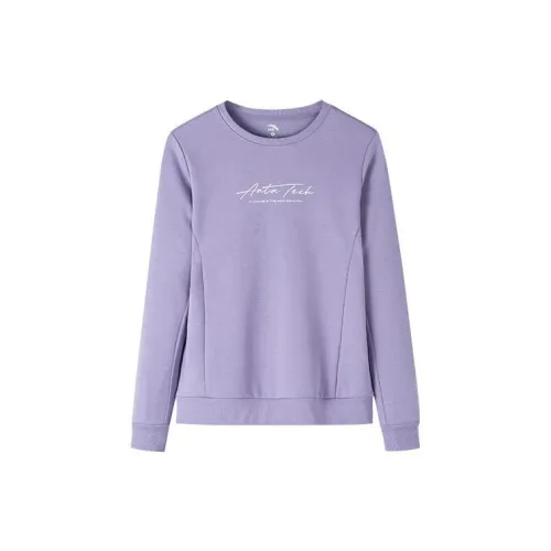 Anta Comprehensive Training Collection Sports Lifestyle Collection Sweatshirt Women's Purple