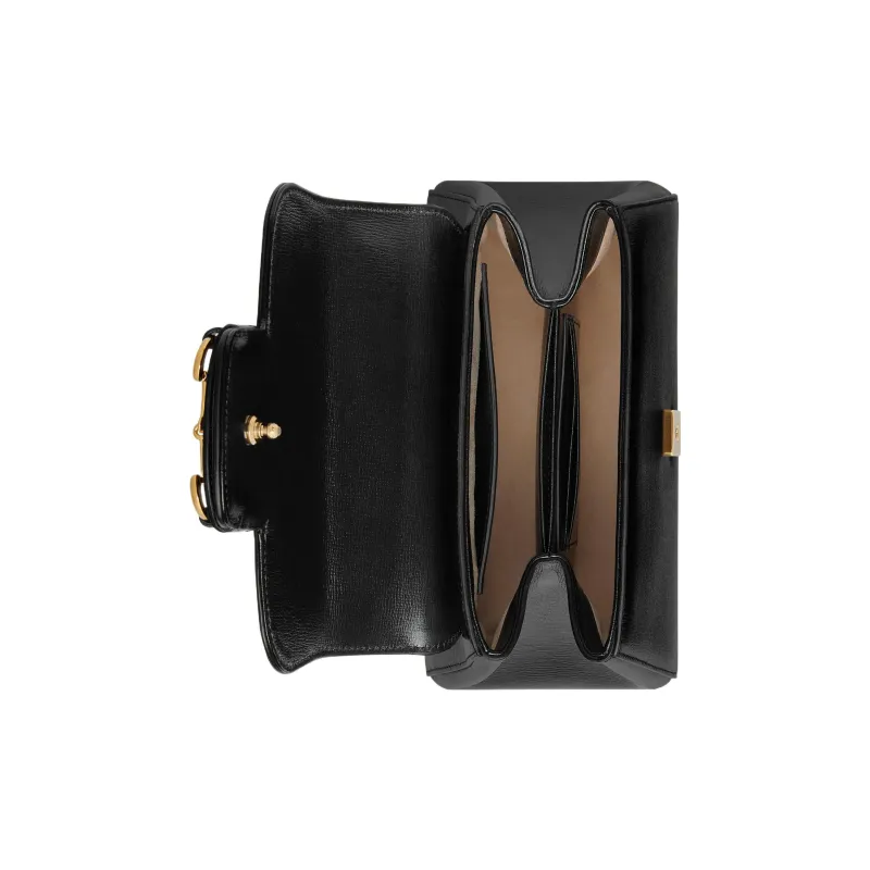 GUCCI Horsebit 1955 Leather Shoulder Bag, Crossbody Bag, Handbag Mini Women's Black-7