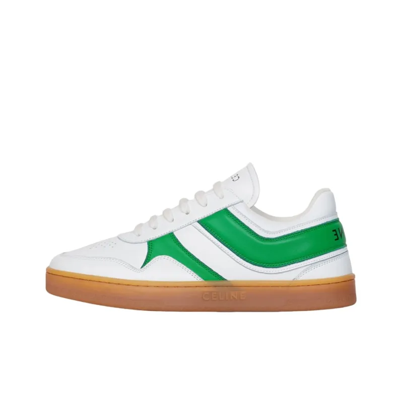 CELINE Trainer Low Top Stylish Skateboarding Shoes Women's White Green-0