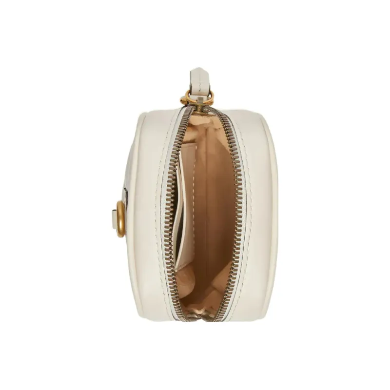 GUCCI GG Marmont Leather Coin Purse Mini Women's White-4