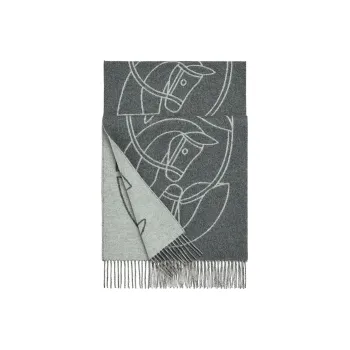 HERMES Casaque Entrelacs Equestres Knit Scarves Unisex