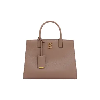 Burberry Frances Calfskin Tote Bag Shopping Bag Shoulder Bag Crossbody Bag Handbag Mini Women's Light Saddle Umber