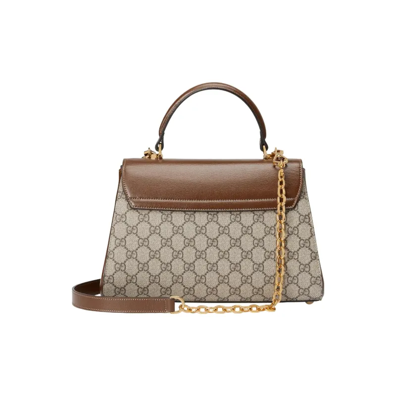 GUCCI Horsebit 1955 Supreme Canvas With Leather Trim Shoulder Bag Crossbody Bag Handbag Medium Size Women's Brown/Ebony-2