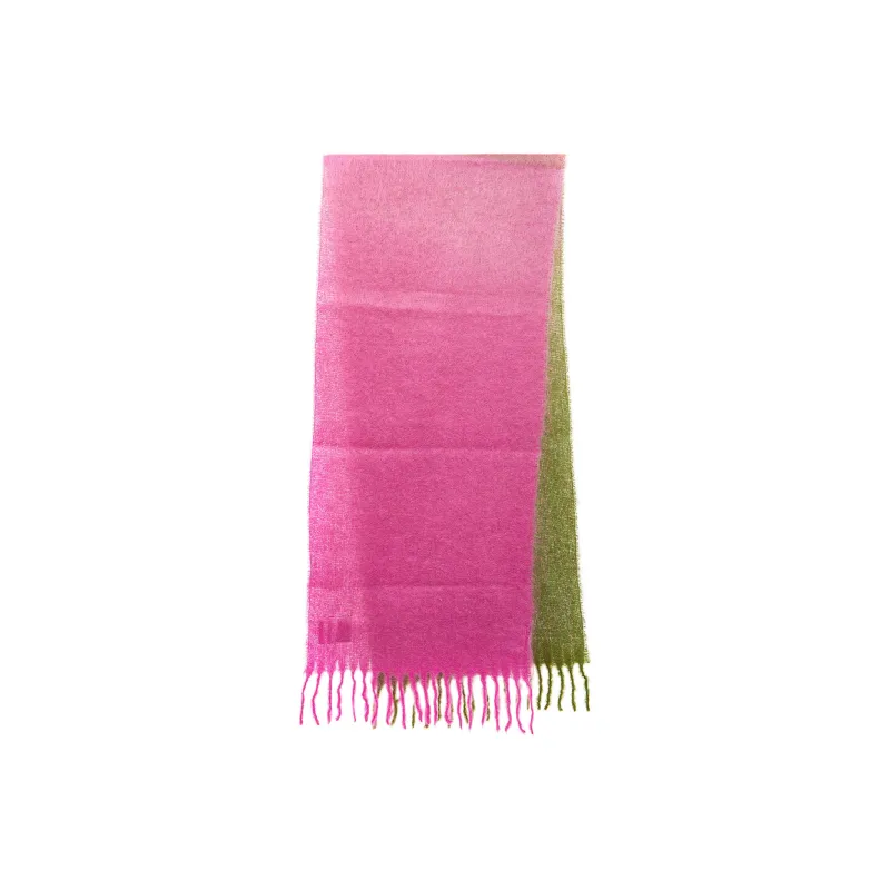 GANNI Color Blocked Fringed Scarf-1
