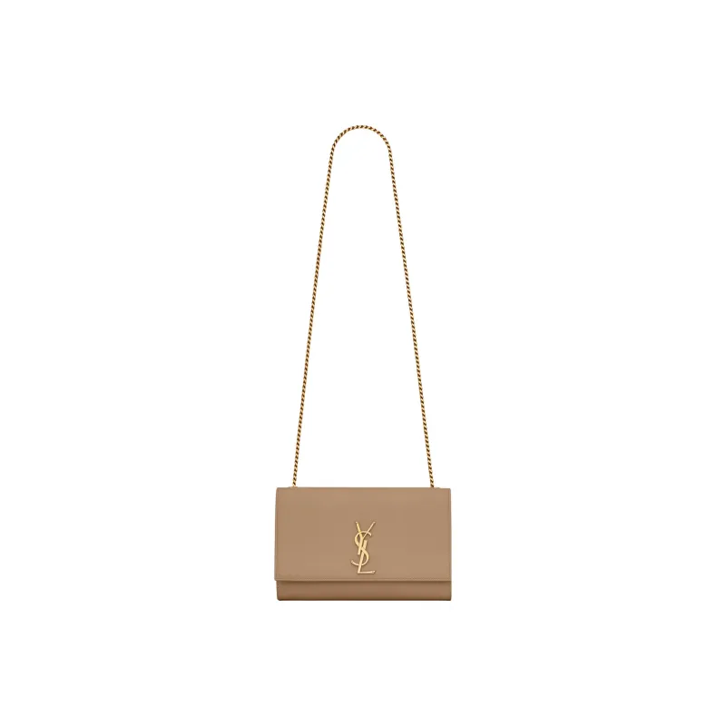 SAINT LAURENT KATE Calfskin Shoulder Bag Crossbody Bag Medium Size Women's Taupe-1