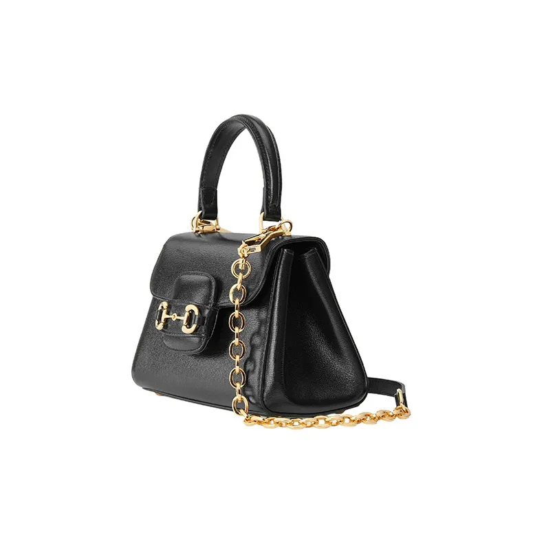 GUCCI Horsebit 1955 Leather Shoulder Bag, Crossbody Bag, Handbag Mini Women's Black-2