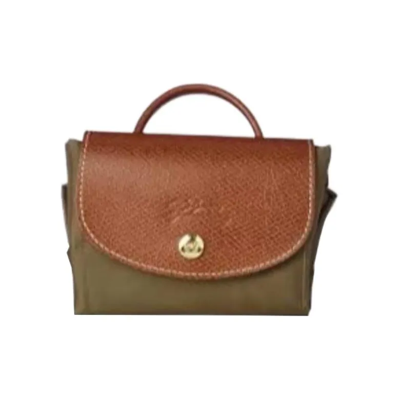 LONGCHAMP Le Pliage Nylon Canvas Backpack Small Size Unisex Army Green/Brown-2