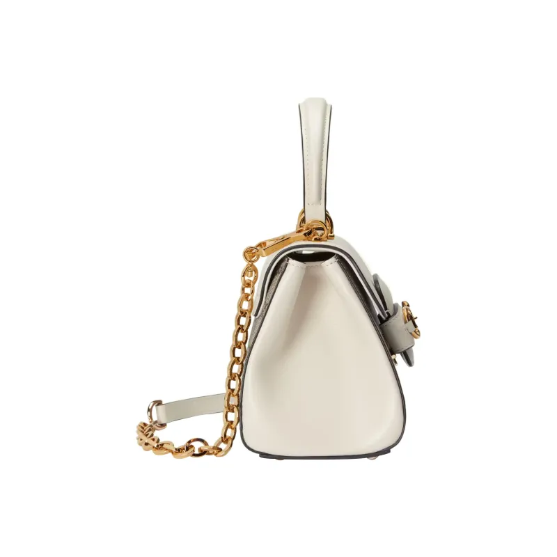 GUCCI Horsebit 1955 Canvas With Leather Shoulder Bag Crossbody Bag Handbag Mini Women's White/Ebony-3