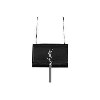 SAINT LAURENT KATE Calfskin Shoulder Bag Crossbody Bag Small Size Women's Black