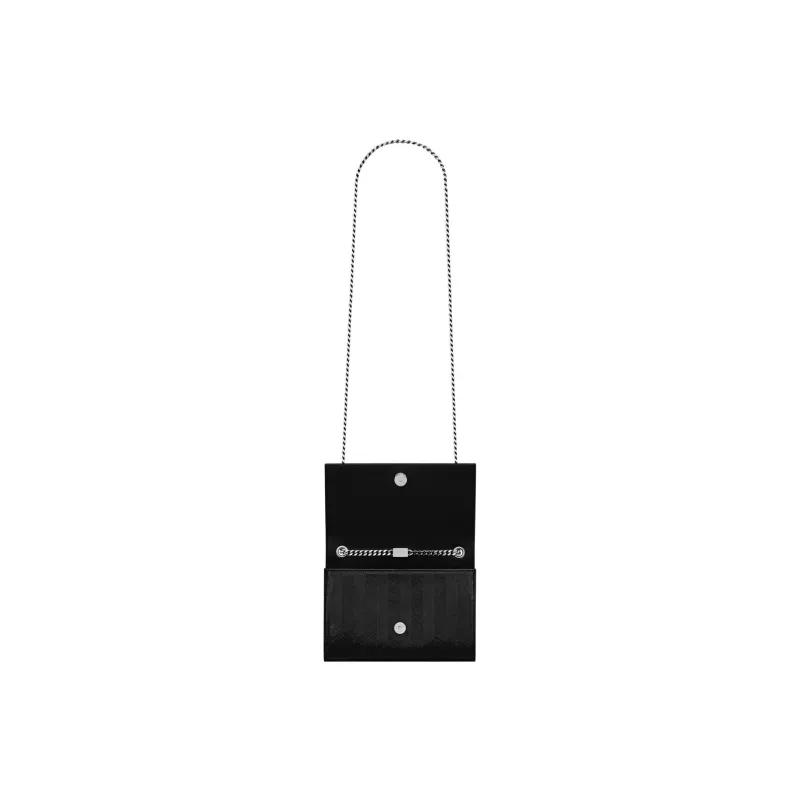 SAINT LAURENT KATE Calfskin Shoulder Bag, Crossbody Bag Trumpets Women's Black-5