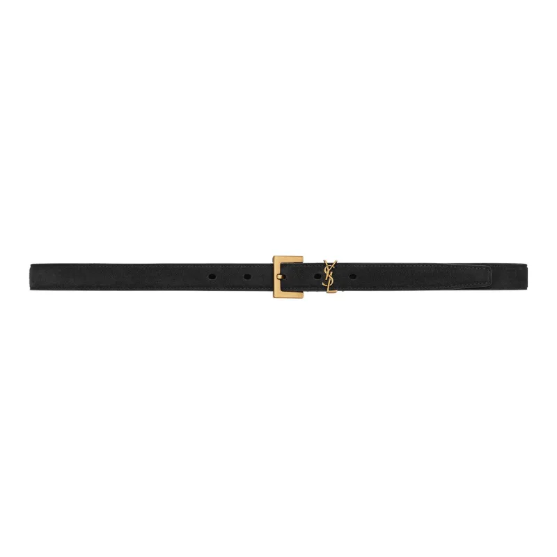 SAINT LAURENT Logo Plaque Belt-0