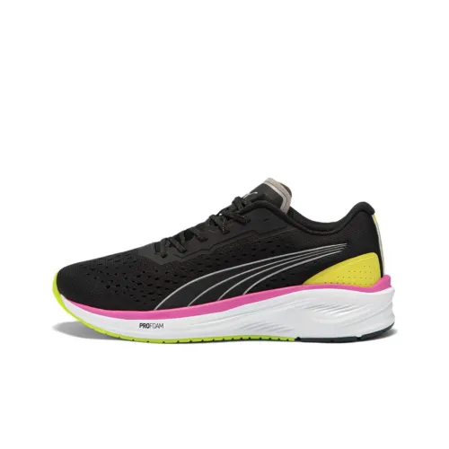 PUMA Aviator Running Shoes Women's Low-Top Black/Pink/White/Yellow