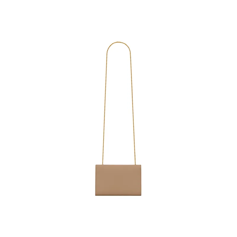 SAINT LAURENT KATE Calfskin Shoulder Bag Crossbody Bag Small Size Women's Taupe-4