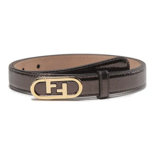 FENDI O'Lock Leather Belts Women's Brown