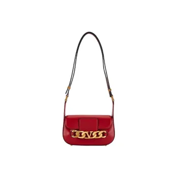 Valentino Vlogo Calfskin Messenger Bag Crossbody Bag Shoulder Bag Women's Red