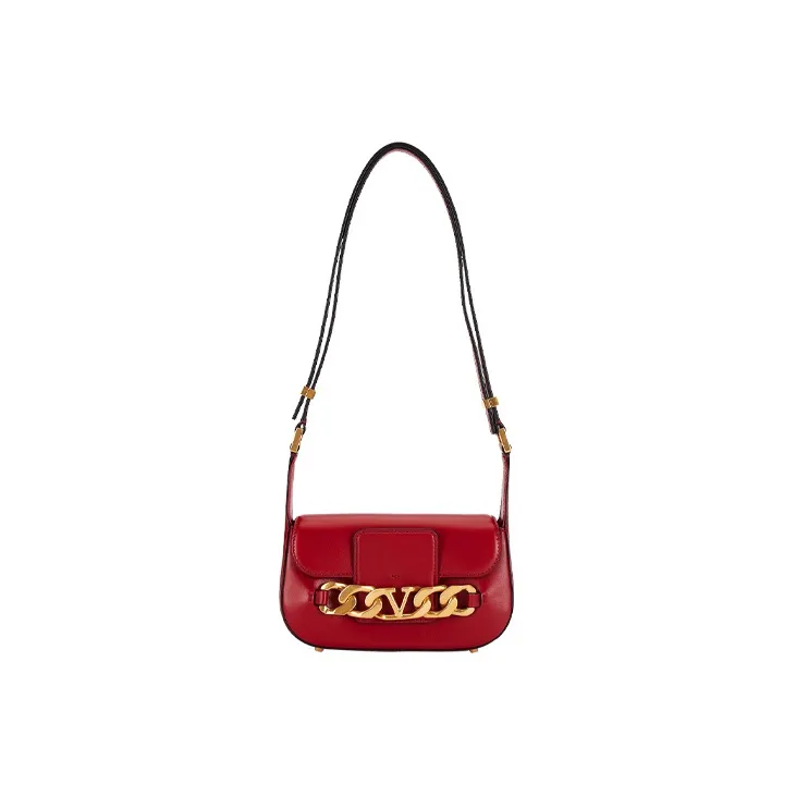 Valentino Vlogo Calfskin Messenger Bag Crossbody Bag Shoulder Bag Women's Red-0