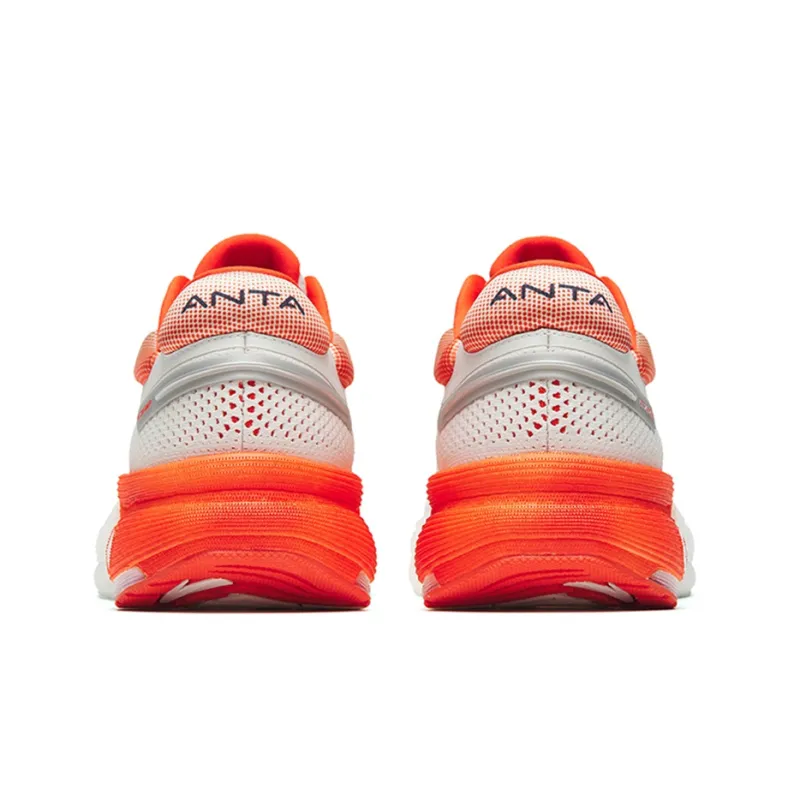 Anta Running Collection C100 Anti-Slip Wear-Resistant Low-Top Running Shoes White Orange-4