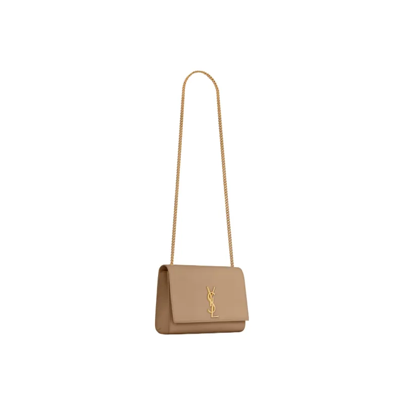 SAINT LAURENT KATE Calfskin Shoulder Bag Crossbody Bag Medium Size Women's Taupe-2