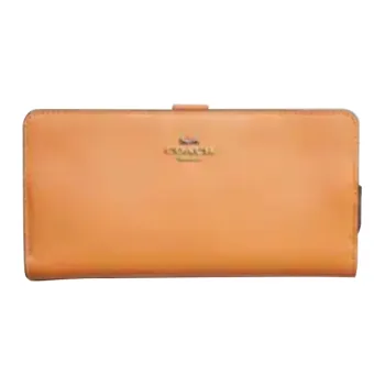 COACH Skinny Wallet Genuine Leather Clutches Card Holder Wallet Women's Yellow