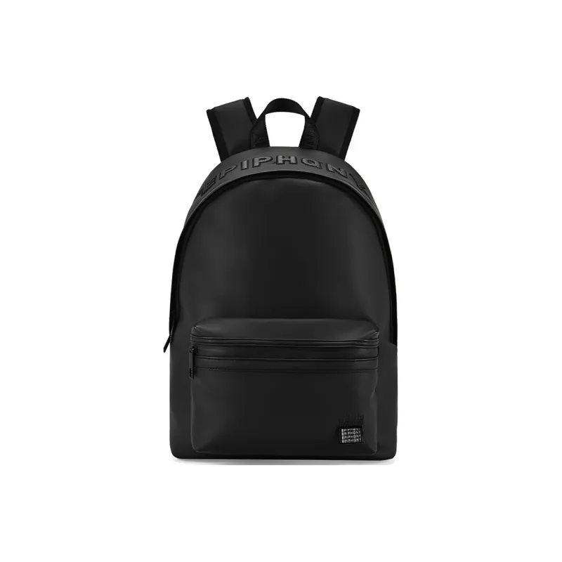 EPIPHQNY PU Leather Backpack Medium Size Unisex Black-0