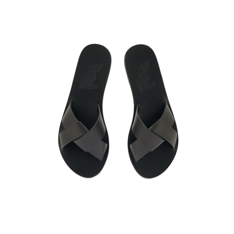 ANCIENT GREEK SANDALS Whitney Slide Slippers Women's Black-3