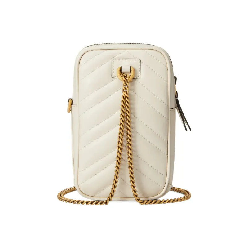 GUCCI GG Marmont Leather Coin Purse Mini Women's White-2