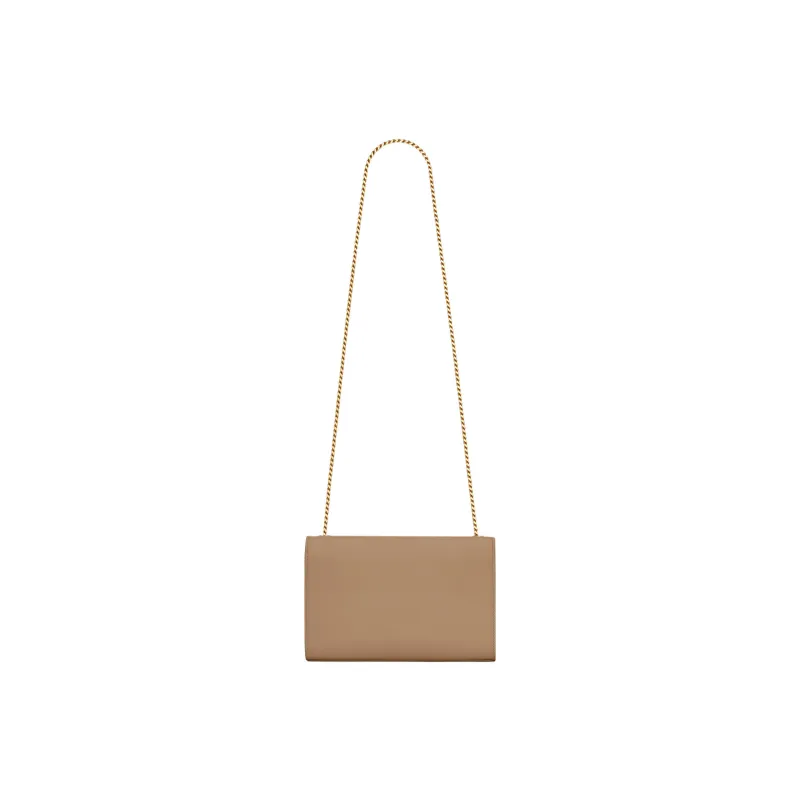 SAINT LAURENT KATE Calfskin Shoulder Bag Crossbody Bag Medium Size Women's Taupe-4