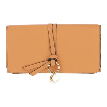 Chloe Textured Leather Wallet Women's Orange Yellow