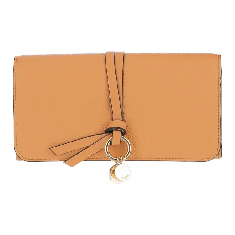 Chloe Textured Leather Wallet Women's Orange Yellow-0