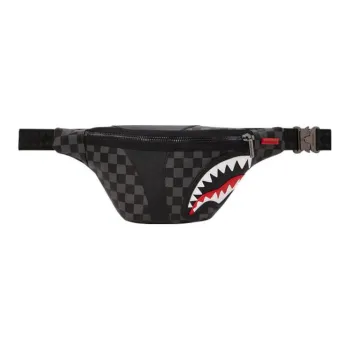 SPRAYGROUND PVC Crossbody Bag, Fanny Pack Regular Men's Gray Black