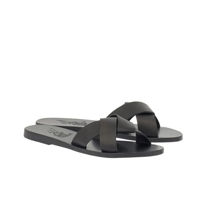 ANCIENT GREEK SANDALS Whitney Slide Slippers Women's Black-2