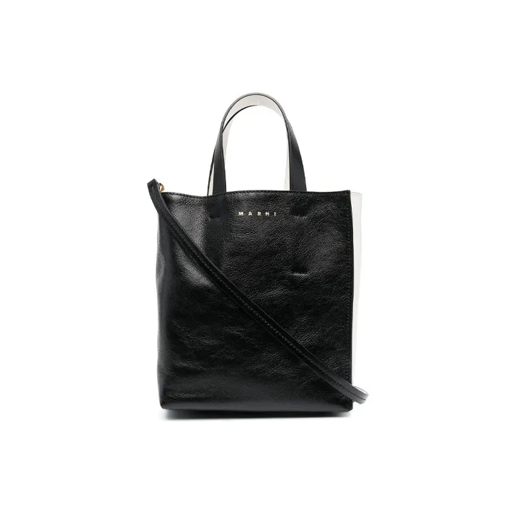MARNI Two Toned Logo Printed Tote Bag-0