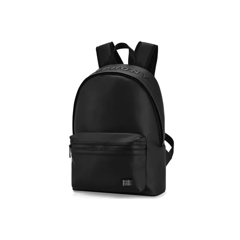 EPIPHQNY PU Leather Backpack Medium Size Unisex Black-1