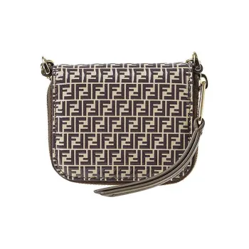 FENDI Leather Coin Purse Regular Women's Brown