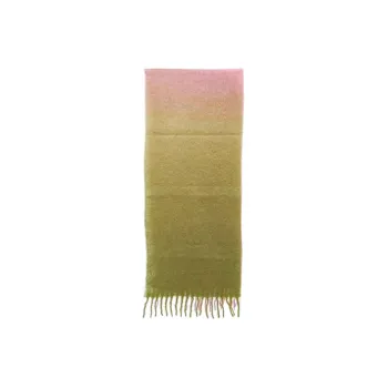 GANNI Color Blocked Fringed Scarf