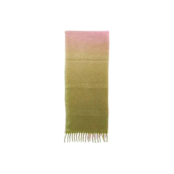 GANNI Color Blocked Fringed Scarf-0