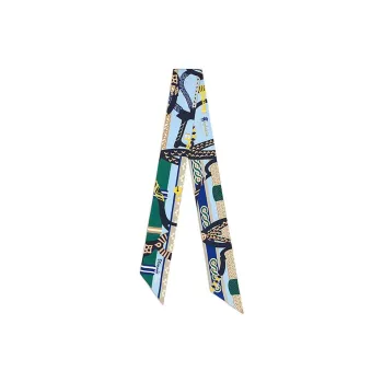 HERMES Silk Scarves Women's Blue