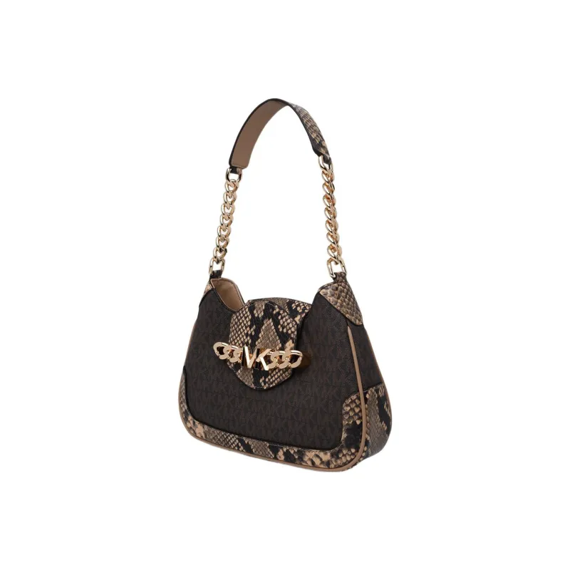 MICHAEL KORS Hally Cow Leather Crossbody Bag, Shoulder Bag Trumpets Women's Brown-1
