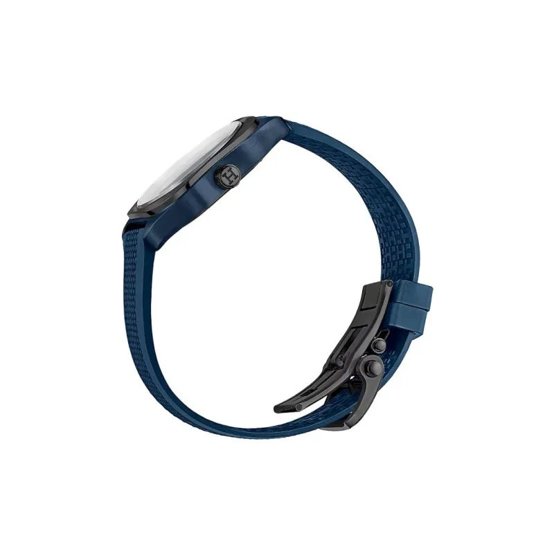 HERMES H08 Collection Wrist Watch Automatic Mechanical Movement Rubber Strap Blue Dial Men's W056950WW00-2