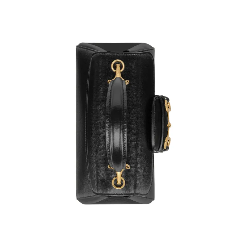 GUCCI Horsebit 1955 Leather Shoulder Bag, Crossbody Bag, Handbag Mini Women's Black-6