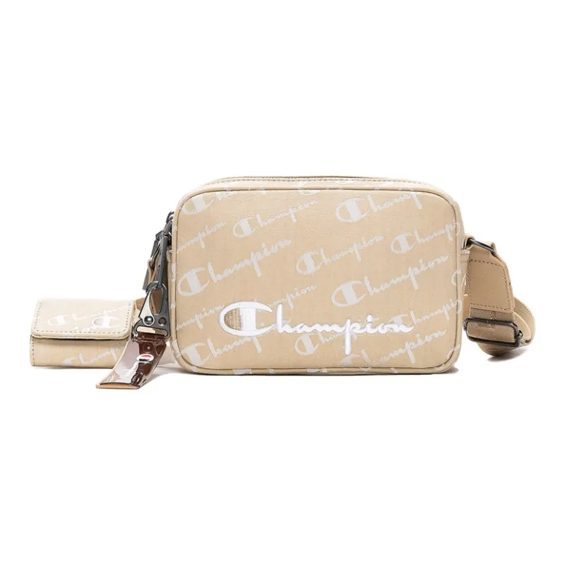 Champion Fabric Crossbody Bag, Shoulder Bag Unisex Black/Khaki-4