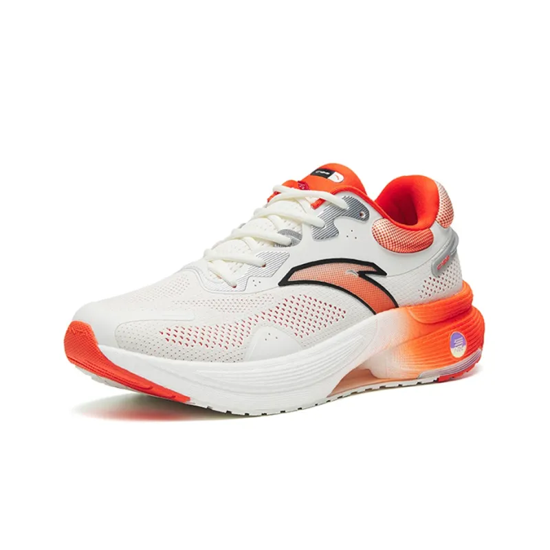 Anta Running Collection C100 Anti-Slip Wear-Resistant Low-Top Running Shoes White Orange-2