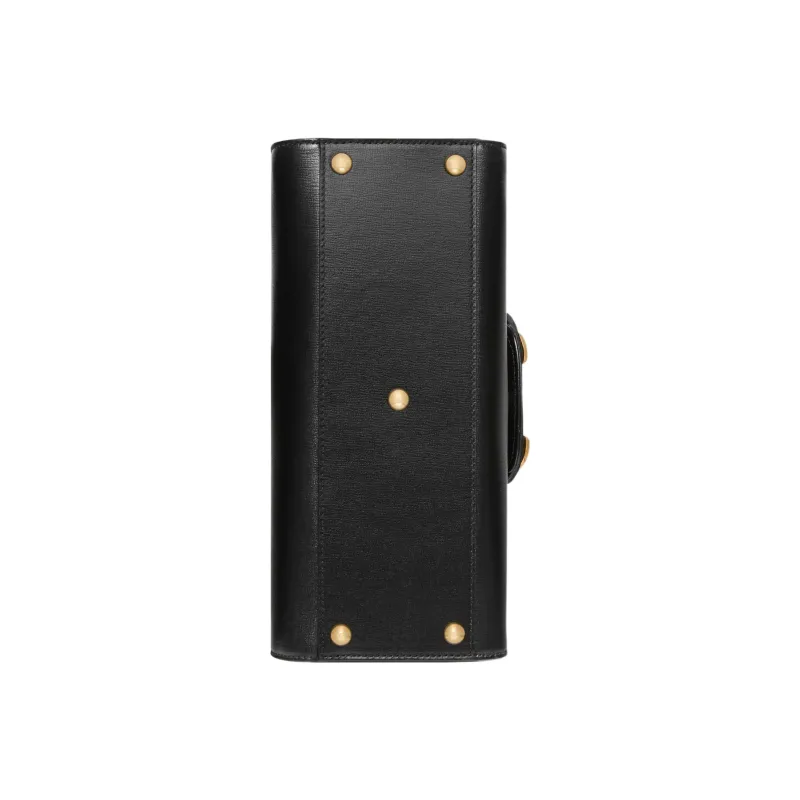 GUCCI Horsebit 1955 Leather Shoulder Bag Crossbody Bag Handbag Medium Size Women's Black-7