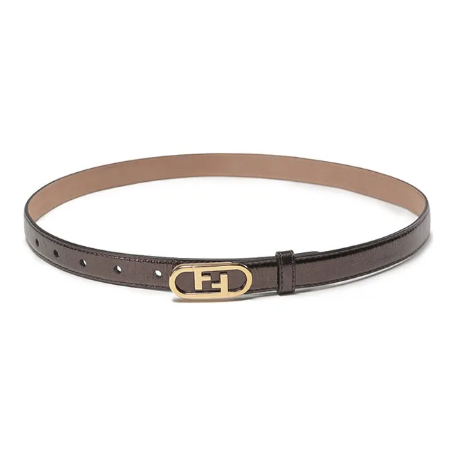 FENDI O'Lock Leather Belts Women's Brown-2