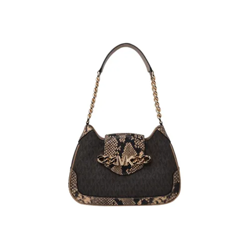 MICHAEL KORS Hally Cow Leather Crossbody Bag, Shoulder Bag Small Size Women's Brown