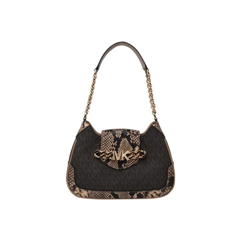 MICHAEL KORS Hally Cow Leather Crossbody Bag, Shoulder Bag Trumpets Women's Brown-0