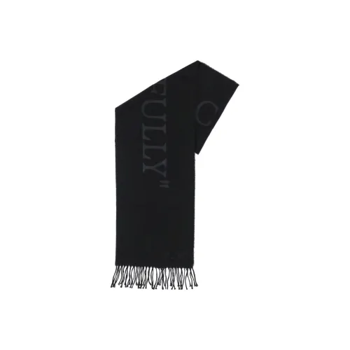 OFF-WHITE Quote-motif Fringed Scarf